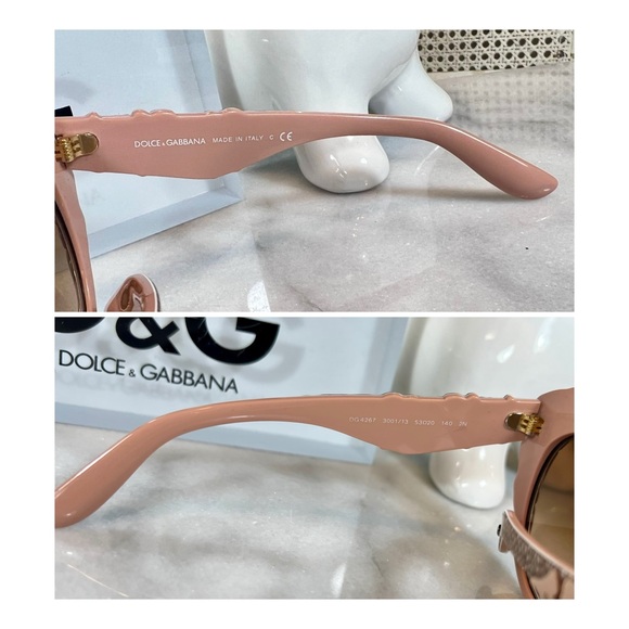 Dolce and Gabbana Pink/Brown Gradient DG4267 Brocade Cat Eye Sunglasses - Picture 6 of 9